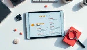 star rating symbols representing online review psychology and consumer trust