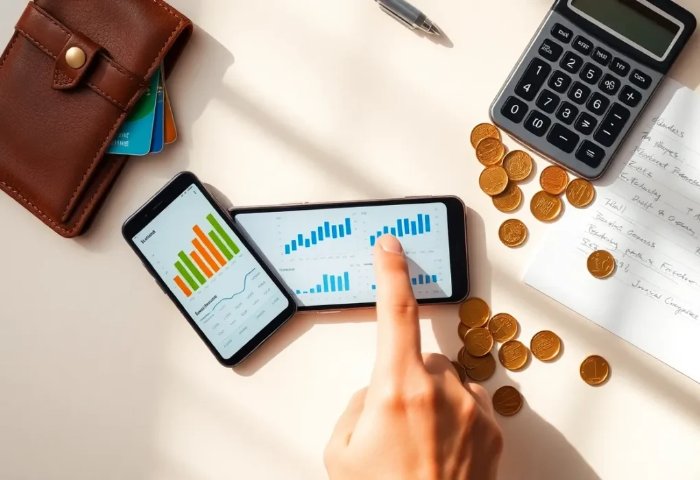 Person reviewing financial data on smartphone with AI assistance