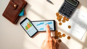 Person reviewing financial data on smartphone with AI assistance