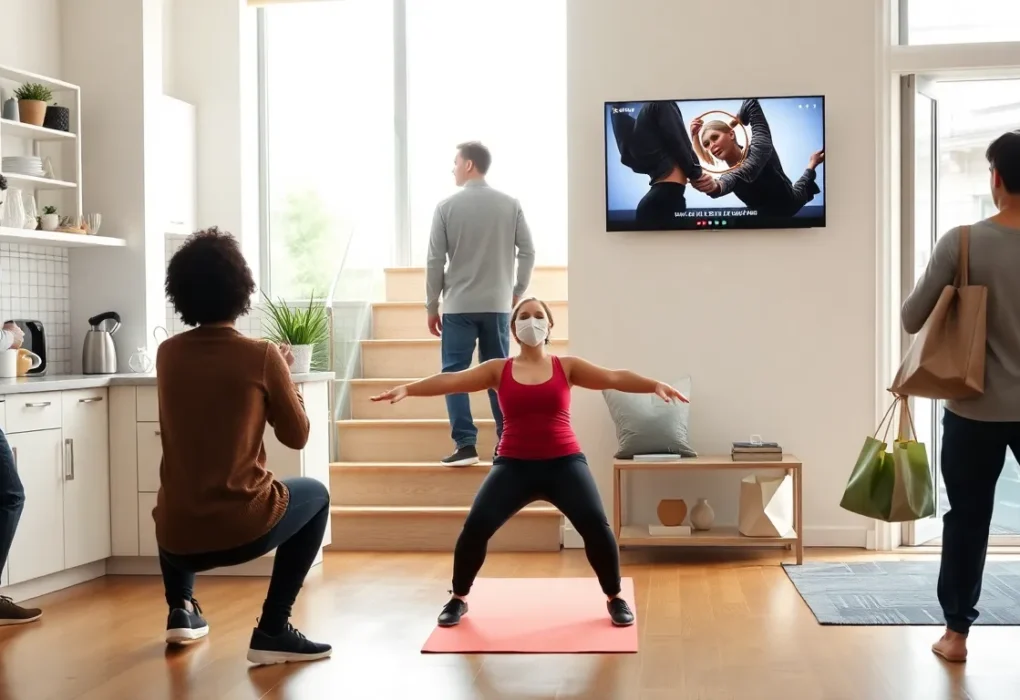 person doing quick bodyweight exercises at home during daily routine