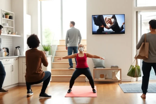 person doing quick bodyweight exercises at home during daily routine