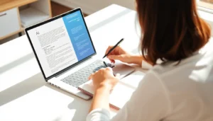 Writer working with AI tools while maintaining authentic personal writing voice