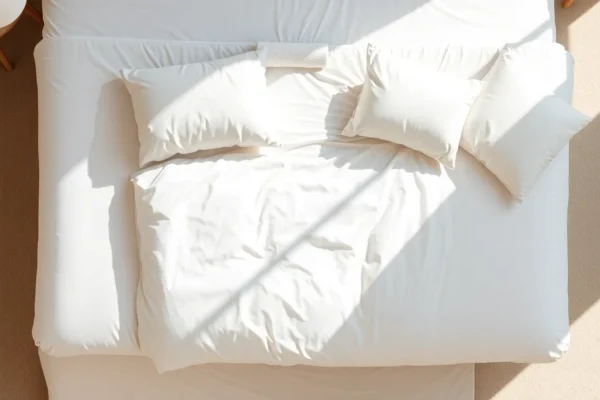 person sleeping on side with pillow between knees for better back alignment