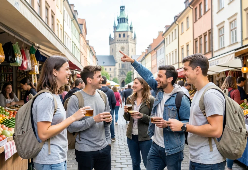 traveler with backpack exploring city on budget adventure